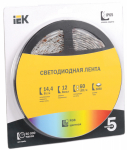 Лента светодиод LSR-5050RGB 14,4Вт 60LED 12В мультиколор IP65 5м IEK (1/20)