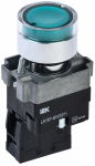 Кнопка LA167-BW3371 d=22мм RC 1з с подсветкой зеленая IEK (10/200)