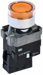Кнопка LA167-BW3571 d=22мм RC 1з с подсветкой желтая IEK (10/200)