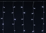 Гирлянда-бахрома 4,5х0,7м 200Led белый свет IP44 прозрачный шнур 3м мерцание транзит LIGHTING IEK (1/36)