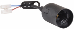 Патрон Е27 пластиковый подвесной со шнуром черный Ппл27-04-К52 IEK (1/50/200)