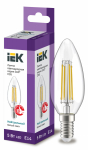 Лампа светодиод 5Вт свеча Е14 4000К 600Лм филамент прозр IEK (10/100)