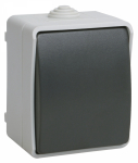 Выключатель 1кл кнопочный о/у серый IP54 ВСк20-1-0-ФСр Форс IEK (1/10)