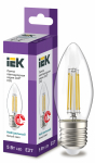 Лампа светодиод 5Вт свеча Е27 4000К 600Лм филамент прозр IEK (10/100)