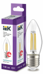 Лампа светодиод 7Вт свеча Е27 4000К 840Лм филамент прозр IEK (10/100)