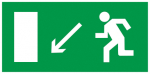 Наклейка самоклеющаяся "Направление к эвакуационному выходу налево вниз" 100х50мм IEK  (1/100)