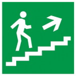 Наклейка самоклеющаяся "Направление к эвакуационному выходу (по лестнице направо вверх)" 150х150мм IEK (1/10)