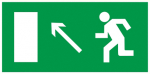 Наклейка самоклеющаяся "Направление к эвакуационному выходу налево вверх" 200х100мм IEK  (10)