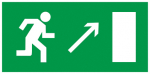 Наклейка самоклеющаяся "Направление к эвакуационному выходу направо вверх" 200х100мм IEK (1/10)