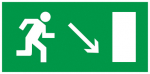 Наклейка самоклеющаяся "Направление к эвакуационному выходу направо вниз" 200х100мм IEK  (10)