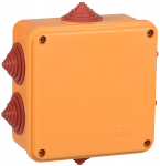Коробка распаячная огнестойкая ПС 100х100х50 6Р 4мм2 6 вводов IP55 IEK (1/48)