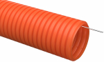 Труба гофрированная d16 ПНД оранжевая с зондом тяжелая IEK (100)