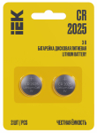 Элемент питания CR2025 литиевый бл. 2шт Optima IEK (1/20/400)