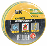 Изолента желто-зеленый 15/10м IEK (1/10/500)
